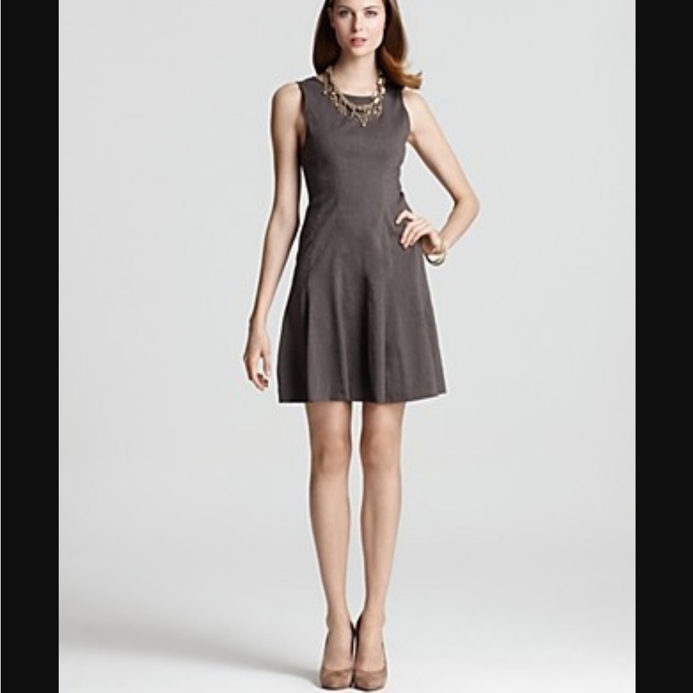 Theory Tilifi fit and flare wool grey/green dress size 6